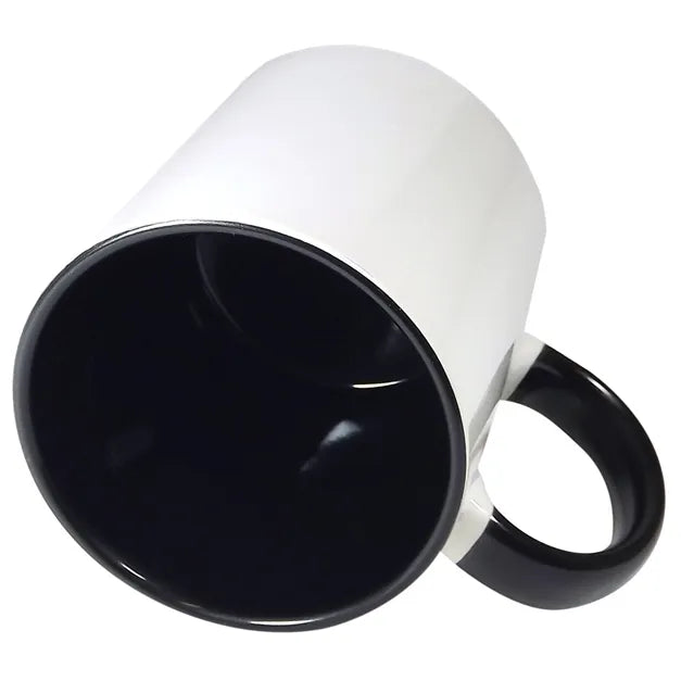 Caneca Porcelana com alça e interno preto